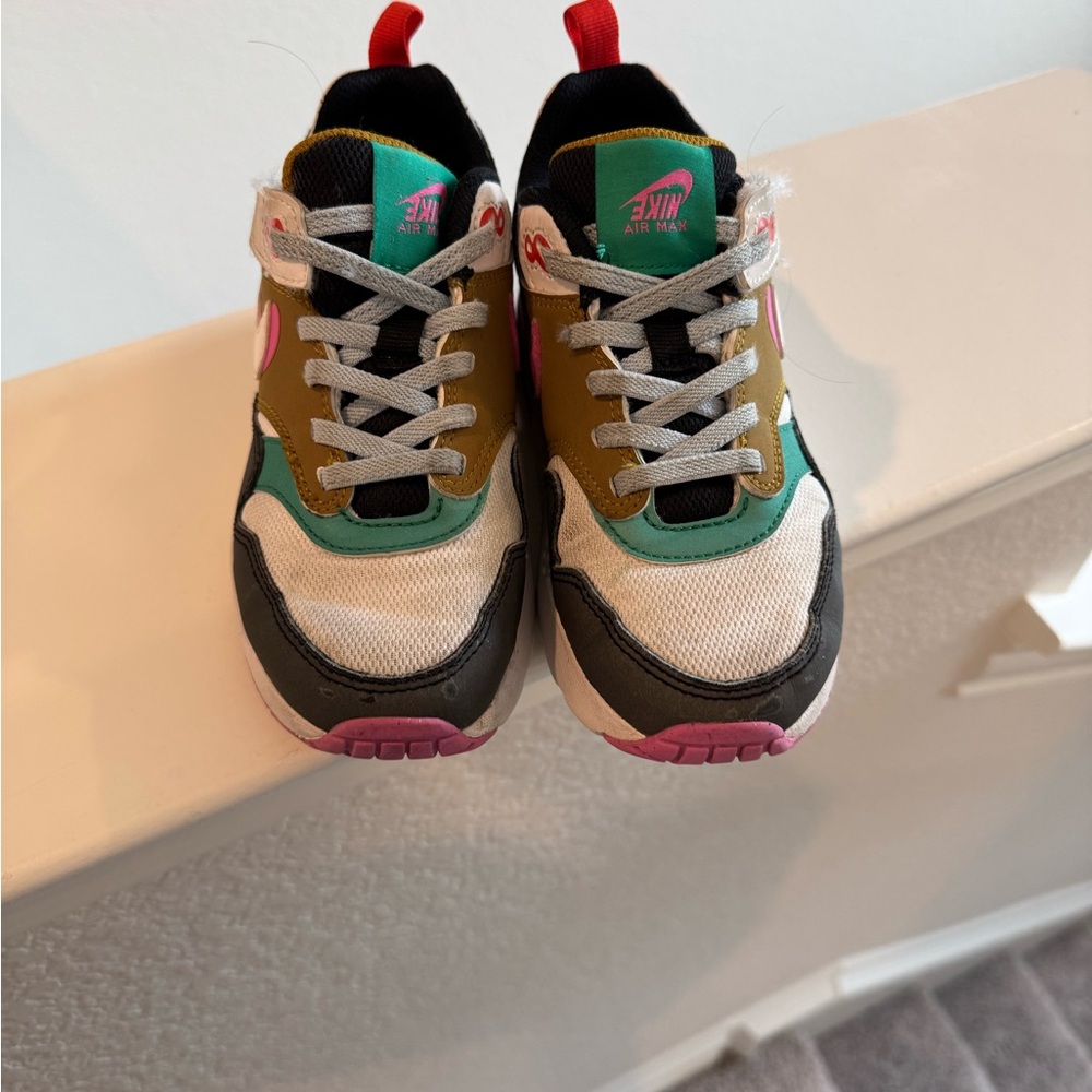 Nike Kids Sneakers in Brown, Green, and Pink - Picture 2 of 5